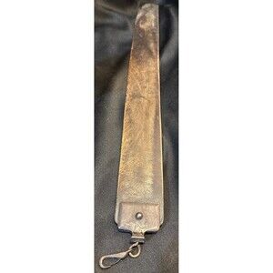 Antique Barber Shop 24” Thick Strop Blade Sharpening Leather & Metal Hardware